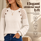 🔥50% OFF Nyhet✨ 🌸 Elegant Stickad Tröja Dam – Mjuk Komfort med Spetsdetaljer och Feminin Stil