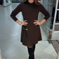 💝Novoroční akce 60% sleva💝Elegantní šaty s dlouhými rukávy a řaseným panelem