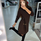💝Novoroční akce 60% sleva💝Elegantní šaty s dlouhými rukávy a řaseným panelem
