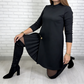 💝Novoroční akce 60% sleva💝Elegantní šaty s dlouhými rukávy a řaseným panelem