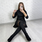 💝Novoroční akce 60% sleva💝Elegantní šaty s dlouhými rukávy a řaseným panelem
