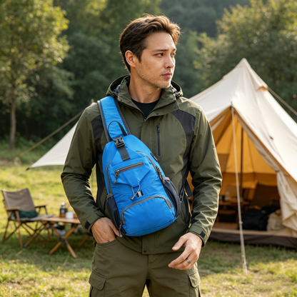 🎒 ČASOVĚ OMEZENÁ SLEVA 50 %! ✨ Unisexová outdoorová taška přes rameno – s mnoha kapsami, voděodolná, s prodyšným zádovým dílem 🌦️