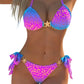 Dámský stylový bikini set s leopardím vzorem a zavazováním na krku