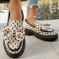 👞 50% SLEVA! ⏰ Dámské loafers s plochou podrážkou s puntíkatým vzorem a mašlí – Pohodlné roztomilé a perfektní na každodenní nošení i do kanceláře 🎀