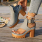 👡SLEVA 50 %✨ Sandály s otevřenou špičkou a masivním podpatkem | Stabilní zvýšení podpatku · Prodyšný prolamovaný design · Nastavitelné pásky kolem kotníku · Protiskluzová gumová podrážka · Univerzální letní model