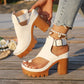 👡SLEVA 50 %✨ Sandály s otevřenou špičkou a masivním podpatkem | Stabilní zvýšení podpatku · Prodyšný prolamovaný design · Nastavitelné pásky kolem kotníku · Protiskluzová gumová podrážka · Univerzální letní model
