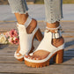 👡SLEVA 50 %✨ Sandály s otevřenou špičkou a masivním podpatkem | Stabilní zvýšení podpatku · Prodyšný prolamovaný design · Nastavitelné pásky kolem kotníku · Protiskluzová gumová podrážka · Univerzální letní model