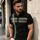 👕 50% SLEVA ✨ Pruhované pánské triko – límec a krátké rukávy – Lehké prodyšné a perfektní na léto sport i každodenní nošení – uvolněný a trendy vzhled 🌊