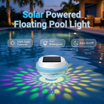 🏊‍♂️☀️ Plovoucí solární LED osvětlení do bazénu – měnící barvy, automatické zapínání/vypínání, vodotěsné. Ideální pro bazén, jezírko nebo vířivku – vytvoří kouzelnou noční atmosféru! 💡🌙✨