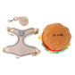 ⏳50% kedvezmény⏰Aranyos hamburgeres kutyahám és póráz szett mini hátizsákkal🍔🦮