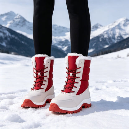 👢Vattentäta snökängor för dam med plyschfoder och skaft i mellanhöjd❄️