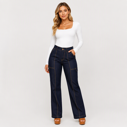👖 Damjeans med hög midja– bekväma, stilrena och mångsidiga, perfekta för vardag och höst! ✨