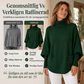 🍀 Kvinnlig turtleneck batärmade ärmar stickad tröja💞