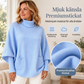 🍀 Kvinnlig turtleneck batärmade ärmar stickad tröja💞