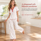 🌟Pyjamas-set med tryck för damer kortärmad överdel och långbyxor👚
