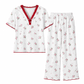 🌟Pyjamas-set med tryck för damer kortärmad överdel och långbyxor👚