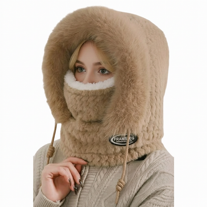 🧣Vinter halsduk och mask med huva för dam, 3-i-1