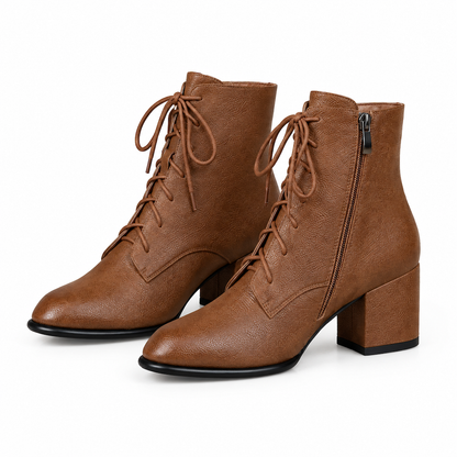 👢Vintage brittiska stövletter med spetsig tå, skosnören och klack i medelhöjd🌟
