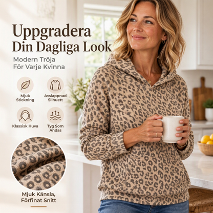 🎉50 % rabatt!!!🛍️Snyggt tröja för damer med leopardmönster