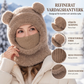 🧸 3-i-1 vinterbjörnmössa med halsduk och mask – Varm och lekfull ✨