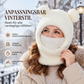 🧸 3-i-1 vinterbjörnmössa med halsduk och mask – Varm och lekfull ✨