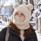 🧸 3-i-1 vinterbjörnmössa med halsduk och mask – Varm och lekfull ✨