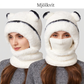 🧸 3-i-1 vinterbjörnmössa med halsduk och mask – Varm och lekfull ✨